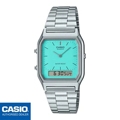 CASIO AQ-230A-2A2MQYES⎪AQ-230A-2A2⎪Vintage EDGY⎪PLATA⎪Casio Tiff Azul - Imagen 1 de 4