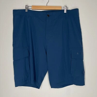 Pantalones Cortos Affliction Para Hombre 38 Azul Bolsillos Carga Informales Exterior Elastizados 10" Entrepierna Foto 1 de 4