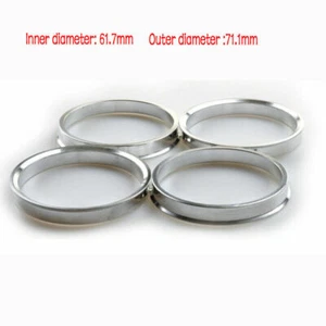 4pcs Alloy Customize Made Wheel Spacer Spigot Hub Centric Rings 71.1mm to 61.7mm - Foto 1 di 9