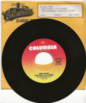 BOB DYLAN POSITIVELY 4TH ST / SUBTERRANEAN RARE 1997 REISSUE USA SINGLE, MINT - Image 1 of 2