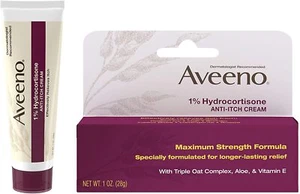Aveeno 1% Hydrocortisone Anti, Itch Cream, Maximum Strength, 1 oz - Picture 1 of 1