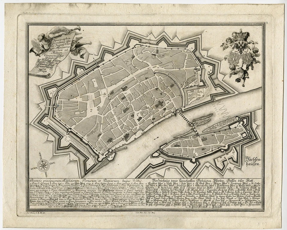 Antique Print-GATE-STREET-FRANKFURT AM MAIN-GERMANY-Kleiner-Heumann-1738 - Image 1 of 1