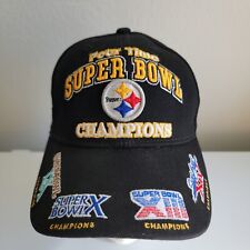 Pittsburgh Steelers Four 4 Time Super Bowl Champions Reebok NFL Cap Hat Black 