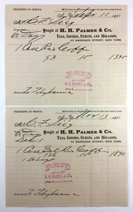Antico Billheads H H Palmer And Company tè caffè New York 1907 - Foto 1 di 5