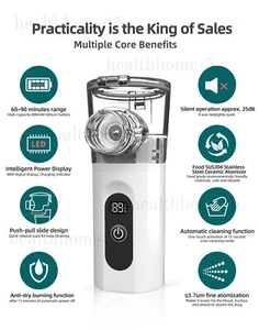 LCD Portable Nebuliizer: Mini Handheld for Adults & Kids Home Use - Picture 1 of 24