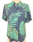 Reyn Spooner Vintage Women&#39;s M Hawaiian Aloha Shirt Blue Torquise Floral Rayon