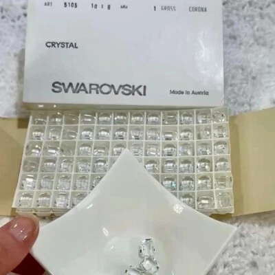 Swarovski Art 5105 10x8mm Crystal 12pcs Vintage Octagon Side Drilled Beads SW161 - Image 1 of 4