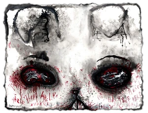 HAPPY GRAVE Original Art Mixed Media Gemälde 2023 surreal : "PSYCH BUNNY II" - Bild 1 von 1