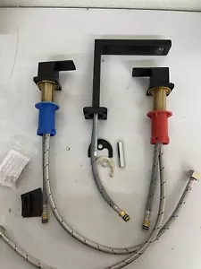 HEYMYTAP High Flow Römer Badewannenarmatur Set 2 Griff Gebürstet Schwarz Wannenarmatur - Bild 1 von 15