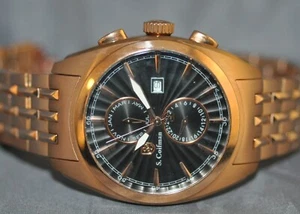 Orologio S. Coifman Uomo Quadrante Nero Acciaio Inox Oro Rosa SC0141 - Foto 1 di 5