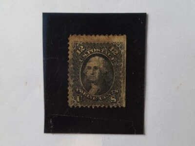 USA : 1867 12c Washington. Black. With 9x13 Grill. Used. Cat £630. - Image 1 of 4