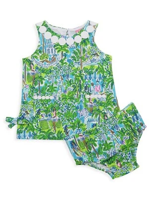 Vestido recto tejido bebé Lilly Pulitzer VERDE BROTE Lilly On Holiday 6-12 Mos Nuevo con etiquetas Foto 1 de 4