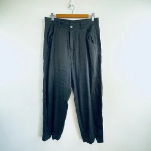 Transit Par Such Size 3 (12 M) Black Linen Blend Classic Straight Leg Pants - Foto 1 di 24