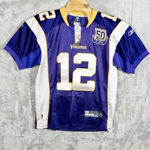NWT Stitched Reebok MN Vikings 50 Years Patch Percy Harvin Jersey Mens Size 48 - Picture 1 of 10