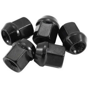 Aeroflow AF3016-1000 Acorn Short Open Black Wheel Nuts - M12 x 1.50mm Pack of 5, - Picture 1 of 1