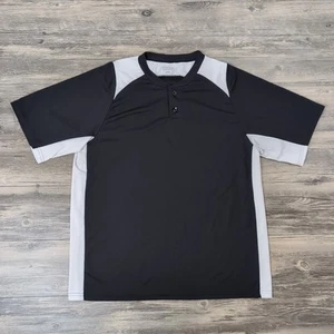 Mens Augusta Sportswear Polo Golf Shirt L Black Moisture Wicking Athletic Top - Picture 1 of 8