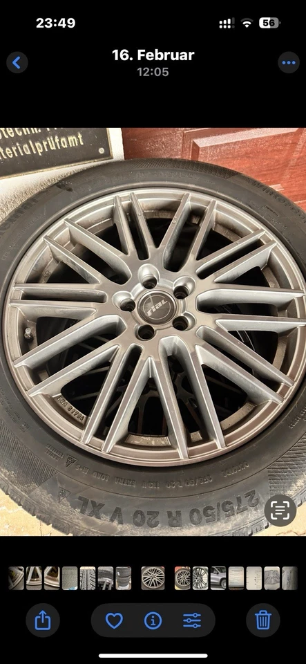 Winterreifen 275/50 R 20 Rial Original Alufelgen Continental Audi Mercedes BMW  - Bild 1 von 4