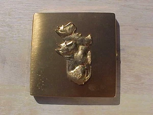 Vintage Easterling Scottie Dogs Compact With Monogram Boston Mass - Imagen 1 de 1