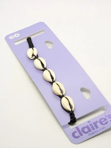 Claire's Black Cord Shell Necklace, Beachy Necklace - Picture 1 of 5