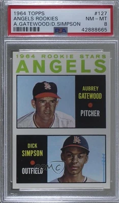 1964 Topps 1964 Rookie Stars Aubrey Gatewood Dick Simpson #127 PSA 8 Rookie RC - Image 1 of 2