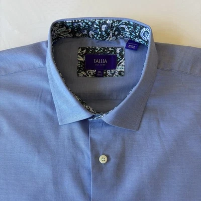 Camisa TALLIA para hombre con botones azul con detalles florales talla XXL (18 1/2) Foto 1 de 4