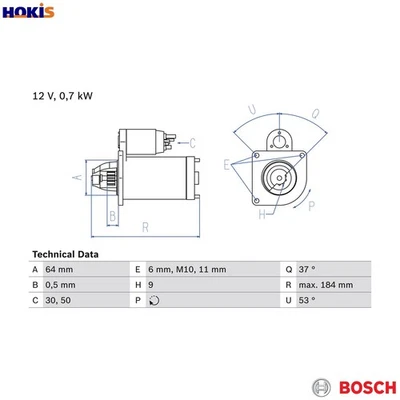 STARTER 0 986 017 840 FOR RENAULT CLIO/II/Mk/MIO/Hatchback/Van/III/Sportour/IV - Image 1 of 4