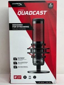 Micrófono unidireccional condensador USB HyperX Quadcast rojo negro para juegos - Imagen 1 de 12