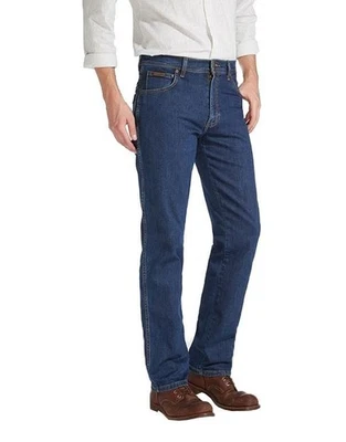 Jeans Wrangler Para Hombre Texas Stretch Grano Azul Denim 12133009 Cintura 30-50 - Imagen 1 de 4