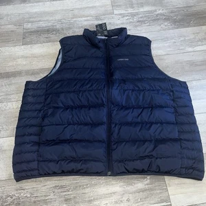 Down Puffer Vest Mens 4XL Blue Lands End Full Zip Insulated 600 Fill NEW TAGS - Picture 1 of 12
