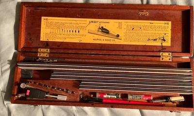 Keuffel & Esser Co. Leroy Lettering Set Templates Wood Case S18-2 Drafting Tool - Image 1 of 4