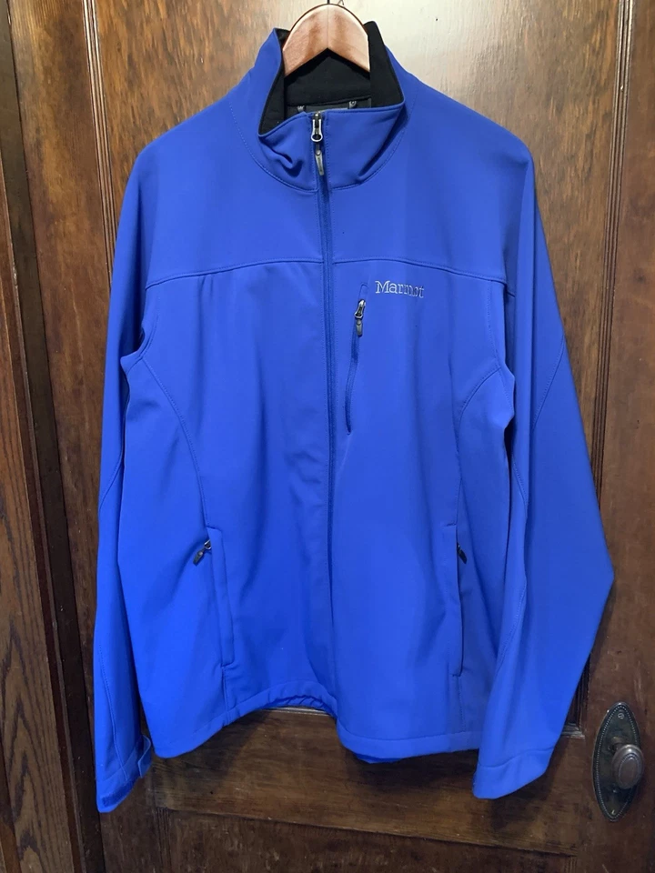 Marmot Softshell Stretch Nylon Windbreaker Jacket Mens XL  Full Zip Lined - Image 1 of 4
