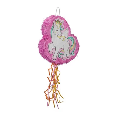 Einhorn Pinata, Piñata Mädchen, Spiel für Kindergeburtstag, ohne Füllung, rosa - Bild 1 von 4