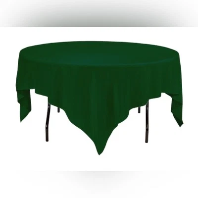 NEW 3-PACKS 60” ROUND SIMPLY POLY FOREST GREEN TABLE CLOTHS - Image 1 of 4