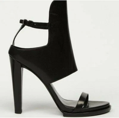 Alexander Wang Sex 5.5 Liu Black Leather Heels Sandals - Image 1 of 4