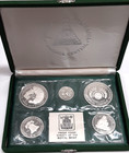1975 Nicaragua 5 Coin .925 Silver Commemorative Proof Set in OGP w/COA