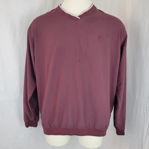 Ashworth Weather Systems Windbreaker Golf Jacket Pullover Maroon Men's Large - Picture 1 of 13