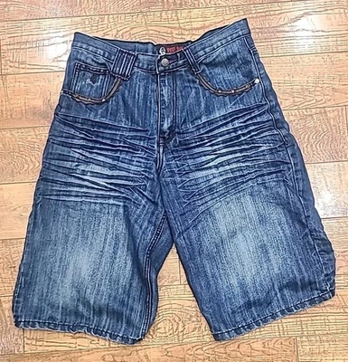 Винтажные темно-синие джинсовые шорты Red Ape 34/15 уличная одежда хип-хоп шипы - Изображение 1 из 4