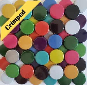 500 Crimped Colored Beer Bottle Caps Blue Red Pink Orange Yellow Crown Caps - Picture 1 of 9