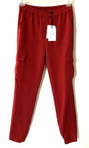 Pantalones de chándal Theory Northsound cargo para mujer 2 Almirante crepé rojo roble elegante estilista - Imagen 1 de 10