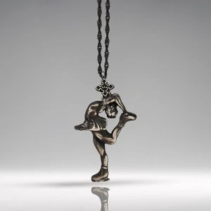 Figure Skating Pendant – Vintage Style 925 Silver Sports Necklace for Skaters - Picture 1 of 13