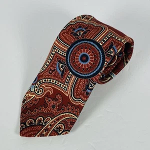 Brooks Brothers 100% Wool Tie Red/Orange/Blue Abstract 3.25” - Picture 1 of 4