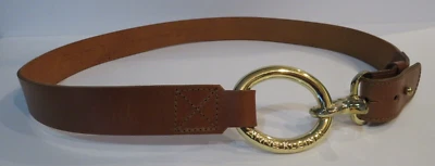 Anne Klein for Oroton Womens Belt Brown Leather Size XL Gold Tone Buckle Latch - Image 1 of 4