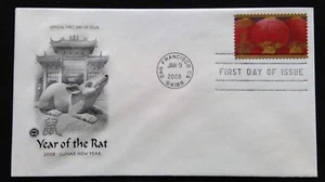 Scott 4221 FDC Chinese New Year of the Rat PCS Cachet - Picture 1 of 3