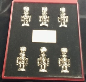 LUNT Place Card Holders Set Of 6 Queens Guard Silverplate Soldiers w/Cards NOS - Picture 1 of 7