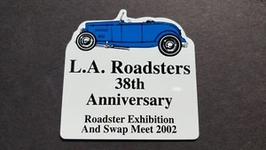 L.A. ROADSTERS ROADSTER 38TH ANNIVERSARY 2002 ALUMINIUM AUTO ARMATURENBRETT PLAKETTE - Bild 1 von 3