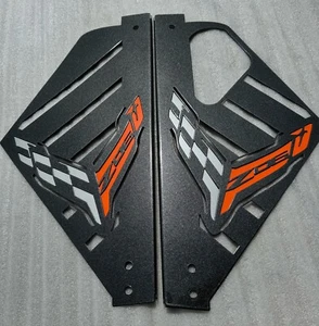2020/2024 CORVETTE C8 ENGINE PANELS Z06 Edition Orange SIDE OEM Carbon Flash - Picture 1 of 7
