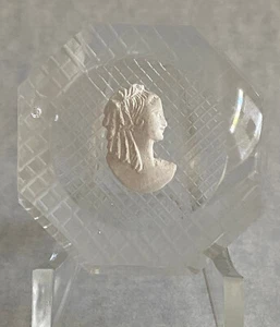 Pairpoint Briefbeschwerer Sulfid Büste mit ausgefallener 8+1 Facettierung Schraffur - Bild 1 von 14