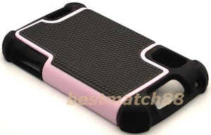 for Motorola atrix 4g mb860 rugged case triple layer soft hard pink black - Picture 1 of 3