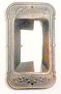 vintage* GLORITONE / SCREEN GRID model 27 CATHEDRAL RADIO: BRASS DIAL FACEPLATE - Picture 1 of 2