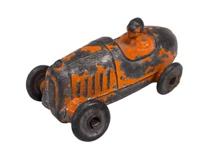 1930's C.A.W. Slush Cast Midget Racer Toy Car with Driver - Orange ♤50 - Picture 1 of 9